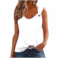 Tshirts for Women Fall Summer Sleeveless Spaghetti Strap Loose Fit Long Tops T Shirt Women 2024