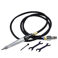 Pneumatic Scribe Engraving Pen Air Scribe for Fossils Industrial Metal Engraver Air Engraving Stylus/Pen for Carving Marking on Stone Glass Wood with 1 Tip 34,000 BPM