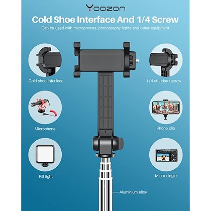 Portable Selfie Stick Tripod for iPhone - Versatile Selfie Stick Remote with Cold Shoe & 1/4