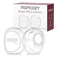 Momcozy Milk Collector for Breastmilk, Pea Breastfeeding Milk Catchers with Flange & Valve More Adsorption & Fit, Silicone Milk Collector Reusable Breast Milk Shells 1.4oz/40ml, 2 Pack