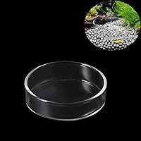 1PCS Aquarium Shrimp Feeding Dish, Glass Round Fish Feeder Bowl Reptiles Water Food Dish Clear Dishes Tray, 60mm