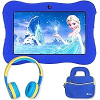 Contixo 7 inch Kids Tablet Learning Bundle - 2GB RAM 32GB Storage, Bluetooth, Android 10, Dual Cameras, Parental Control, Kids Bluetooth Headphone & Tablet Bag