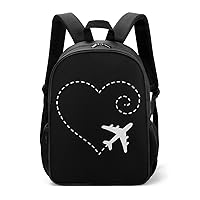 Airplane Heart Travel Backpack for Women Men Lightweight Laptop Bag Casual Daypack for Business Hiking
