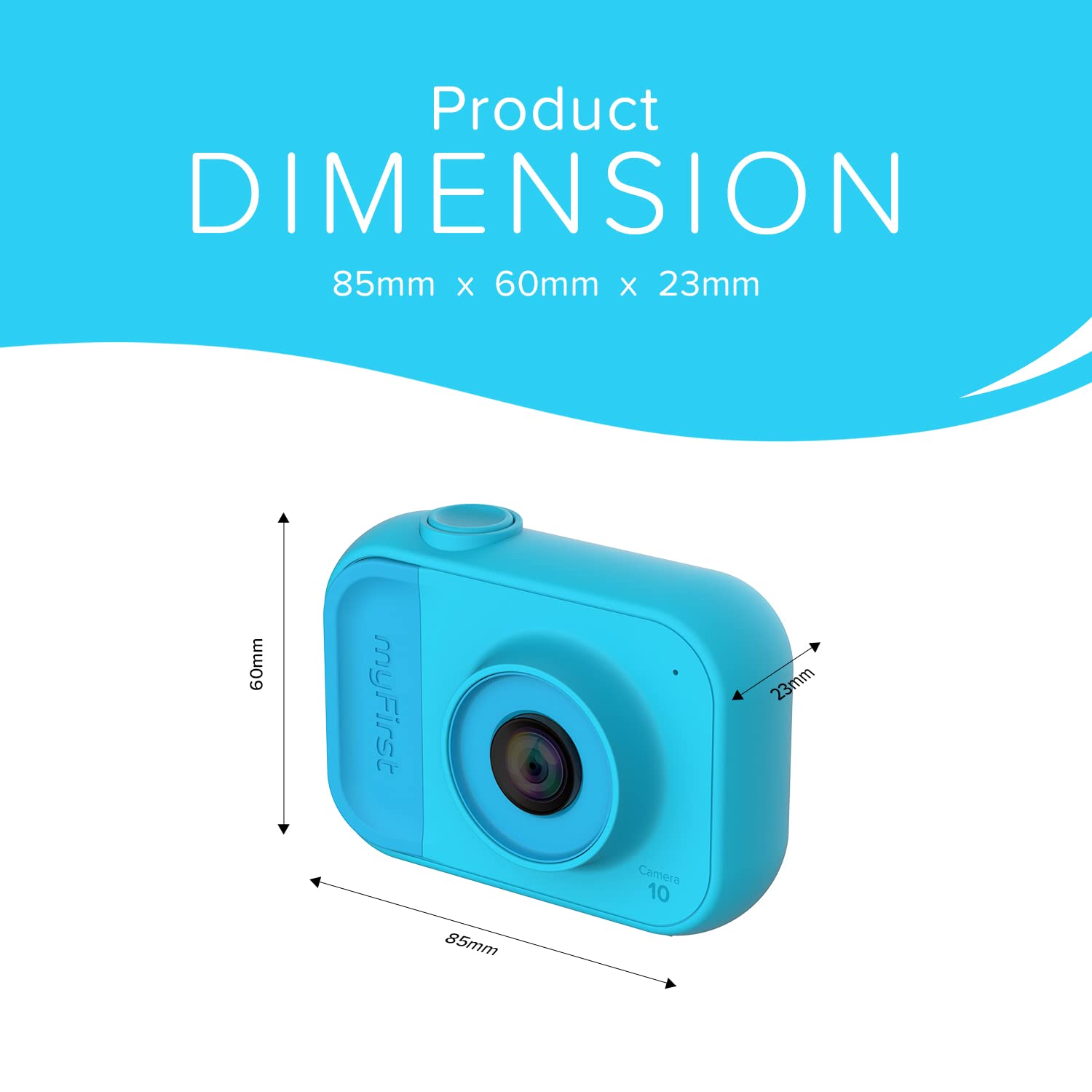 myFirst Camera 10 - Digital Camera for Boys Girls Age 4-9 5MP Video Photo 32GB with Tripod Screw Adapter Suitable for Birthday Gift (Blue)