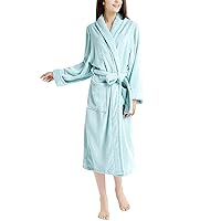 INK+IVY womens Terrycloth Bathrobe With Belt and Sherpa Collar and Cuff Trim