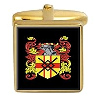 Yeilding Ireland Family Crest Surname Coat Of Arms Gold Cufflinks Engraved Box