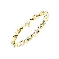 Rylos Bracelets for Women 925 Silver infinity Twist Tennis Bracelet Gemstone & Genuine Diamonds Adjustable to Fit 7