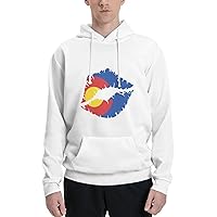 Mens Athletic Hoodie Colorado-Lips Gym Long Sleeve Hooded Sweatshirt Pullover With Pocket