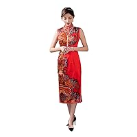 Cheongsam Dresses Silk Chinese Traditional Printed Wedding Evening Qipao 3508