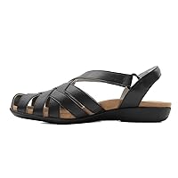 JBU Womens Bonnie Flat Athletic Sandals Casual - Black