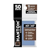 Phantom Sleeves: Brown Size 43 x 65mm: Matte Front/Back - 50 Pack - Transparent Protective Card Sleeves for Board Games, Trading Cards & Card Games