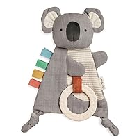 Itzy Ritzy - Bitzy Crinkle Sensory Toy Koala with Crinkle Sound for Babies & Toddlers - Features Soft Braided Teething Ring & Textured Ribbons, Designed for Ages 0 Months and Up, Koala