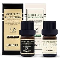 Dionel Secret Love inner perfume fragrance oil for underwear women Long-lasting feminine scent Black Edition 5ml(0.17fl.oz) + Fresh Garden 5ml(0.17fl.oz)