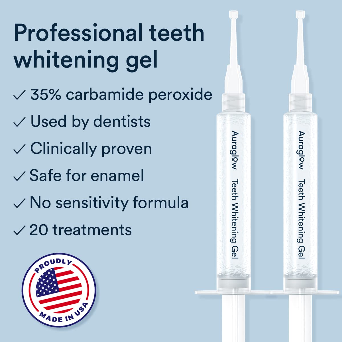Auraglow Teeth Whitening Kit & 35% Teeth Whitening Gel Refill Pack