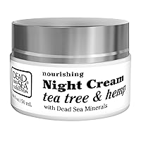 Dead Sea Collection Anti-Wrinkle Night Cream for Face with Hemp & Tea Tree and Sea Minerals - Nourishing and Moisturizer Face Cream (1.69 fl.oz)