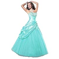 Women's Strapless Puffy Princess Quinceanera Dress with Corset Back
