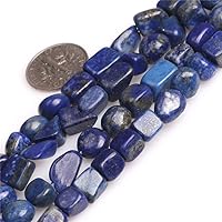 Blue Lapis Lazuli Freeform Nugget Gemstone Beads for Jewelry Making Strand 15