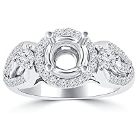 1.00 Ct Round Cut Diamond Semi Mounting Engagement Ring in Platinum
