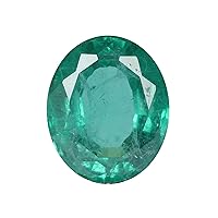 GEMHUB Zambian Lab-grown Green Emerald 8.075 Ct. Oval Cut Loose Stone For Jewelry Green Emerald for Rings