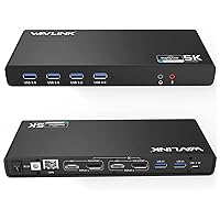 USB C Docking Station Dual Monitor, Dual 4K HDMI & Displayport, DisplayLink Docking Station for MacBook M1/M2, Dell, Lenovo, HP, Acer, Asus (Gigabit Ethernet, 6 USB 3.0, Audio)