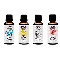 Now Foods 4-Pack Variety of Essential Oils, Mood Lifting Blend, 1 Ounce