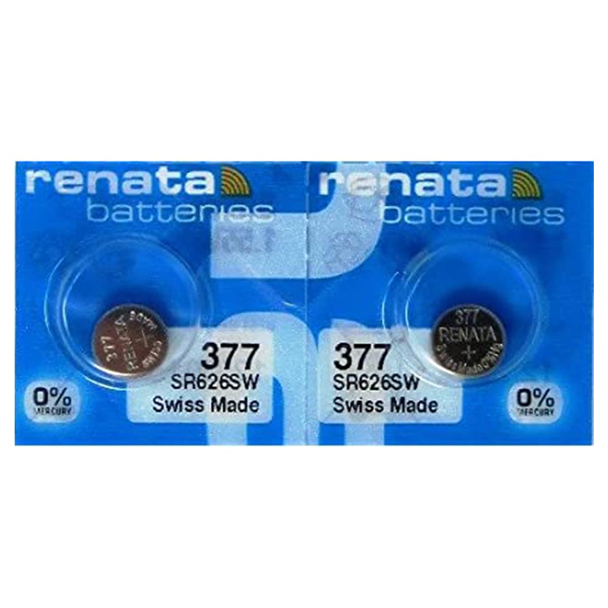 Renata Watch Battery 377 (Sr626Sw), Twin Pack