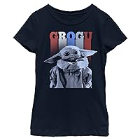 The Mandalorian Girl's Star Wars Fourth of July Grogu Portrait T-Shirt