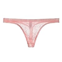 Men's Sexy G-String T-Back Underwear Mesh Frilly Sissy Low-Rise Bikini Briefs Sheer Lace Thong Panties