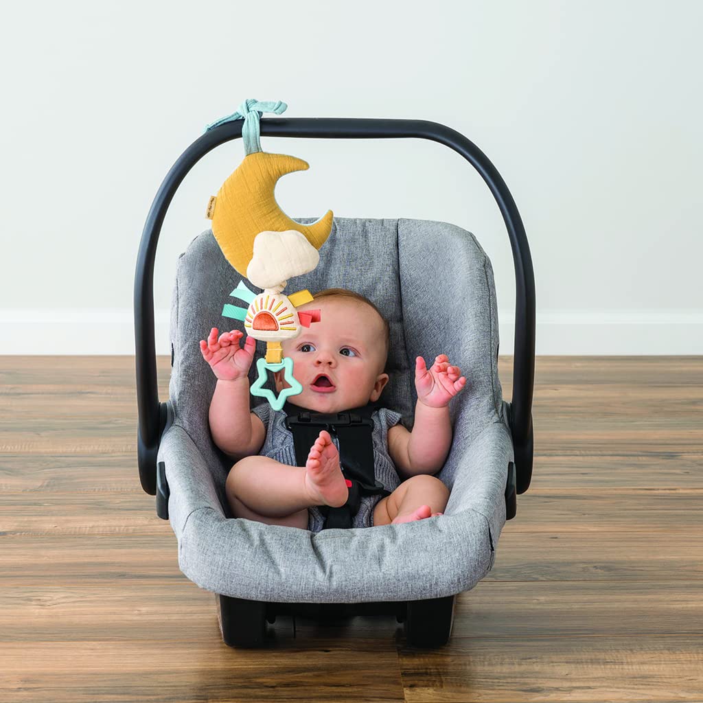 Itzy Ritzy – Musical Pull-Down Toy; Bitzy Notes Toy Attaches to Car Seat or Stroller & Plays a Soothing Melody, Moon