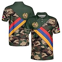 Customize Armenia Flag Camouflage Army 3D All Over Print Polo Shirt Size S-5XL