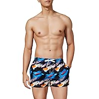 Casey Kevin Mens Bikini Swimwear Low Rise Swim Briefs Pattern Swimsuit with Drawstring