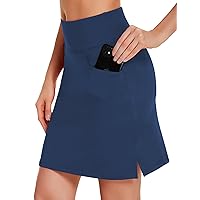 COOrun Women's Skorts Athletic Skirts with Pockets Knee Length Built-in Shorts Casual Skirt for Golf Tennis Workout (XS-3XL)