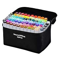 80 Colors Dual Tip Artist Alcohol Markers Set with Carrying Case - Perfect for Coloring, Drawing, Sketching, Card Making and Illustration - Perfect for Adults and Kids