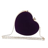 SUKUTU Womens Heart Shape Evening Bag Purse Velvet Party Tote Mini Handbag Clutch Chain Clear Shoulder Bag