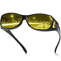 Night Vision Glasses for Driving at Dusk Rainy Day Anti Glare Fit Over Wrap Around Eyewear Glasses UV400 Polarized 8953Y