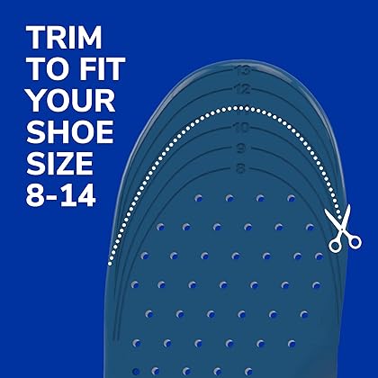 Dr. Scholl's Heavy Duty Support Insole Orthotics, Big & Tall, 200lbs+, Wide Feet, Shock Absorbing, Arch Support, Distributes Pressure, Trim to Fit Inserts, Work Boots & Shoes, Men Size 8-14, 1 Pair