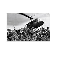Posters Black And White Wall Art Vietnam War Helicopter Drop Old Photos War Posters Canvas Art Poster Picture Modern Office Family Bedroom Living Room Decorative Gift Wall Decor 24x36inch(60x90cm)