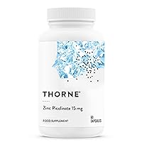 Thorne Zinc Picolinate 15mg - Highly Absorbable Zinc Supplement - Supports Wellness, Immune System, Eye, Skin, and Reproductive Health - Gluten-Free, Soy-Free, Dairy-Free - 60 Capsules