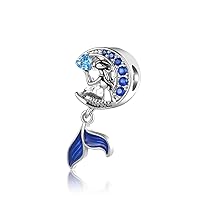 Pave Ocean Starfish Seashell Mermaid Charm for Pandora Bracelet Summer Holiday Bead Gift