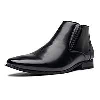 Men's Dress Boots,Formal Mid Top Oxfords Boots,Casual Ankle Men Boots Side Zipper,Classic Business Boots Latex insole
