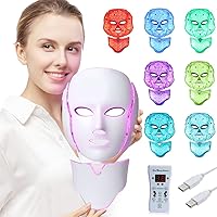 7 Colors LED Face Mask for Facial and Neck Skin Rejuvenation Anti Aging Light Photon Therapy
