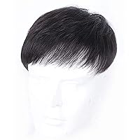 Short straight Wigs 100% Human Hair Short Topper Men Hair Tropper,Wig Real Human Hair Toupee Clip for Male Guy Daily Wear Natural Black