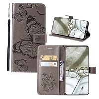 IVY Moto G6 Play Butterfly Wallet Case for Motorola Moto G6 Play - Gray