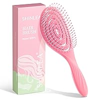 Detangle Hair Brush | Detangling Wet & Dry Spiral Hairbrush | Mother's Gift for Women, Men, Kids | Vented Detangler for Blow Drying | Glide Through Tangles For All Hair Types (Pink)