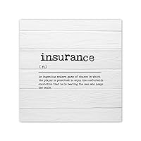Insurance Noun Definition Quote Motto Canvas Wall Art Prints Funny Minimalist Dictionary Family Wall Art Decorative Home Decor Picture for Living Room Bedroom Dining Room Positive Decoration 12x12