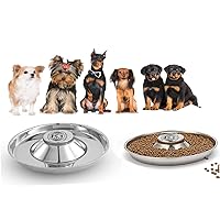 Puppy Bowls for Litter, 2 Puppy food bowl, Stainless Steel Puppy feeding Bowls, Puppy Mush bowl,11.5'', Food Feeding Puppy Weaning Bowl for Small Medium Large Pets, Puppy feeder Bowl, Puppy Saucer