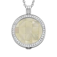 Quiges 90cm Necklace Set Silver Plated Stainless Steel with Crystal Pendant and 33mm Large Coin