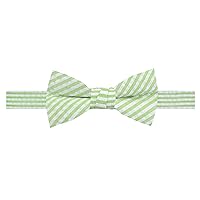 Jacob Alexander Boys' Seersucker Striped Pattern Pre-Tied Banded Bow Tie