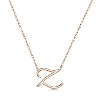 IEFWELL Initial Necklaces for Women, Rose Gold Plated Letter Necklace Gold Initial Necklaces for Women Dainty Letter Necklace for Women Girls Gifts Silver Jewelry for Teen Girls