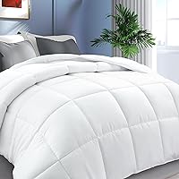 COONP All Season Comforters Queen Size, Cooling Down Alternative Quilted Duvet Insert with Corner Tabs,Winter Warm Hotel Comforter,Machine Washable-88 x 88 Inches,Pure White